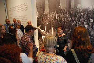 Participants in the event tour the Holocaust History Museum