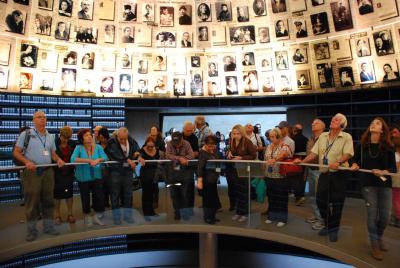 Participants in the event visit the Hall of Names