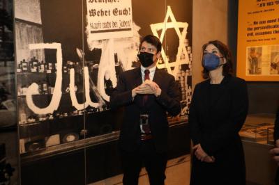 German Minister of Foreign Affairs Annalena Baerbock tours the Holocaust History Museum