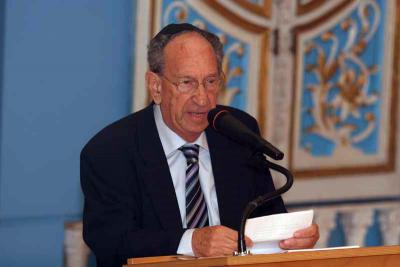 מר מיכאל שמיביץ, יו&quot;ר איגוד יוצאי ליטא בישראל, נושא דברים בטקס