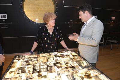 Ambassador Deborah Lipstadt touring the "Flashes of Memory" Exhibition