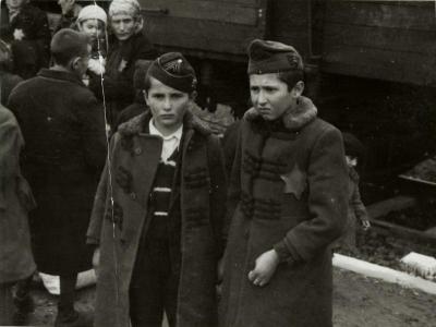 Fotografie č.2, Příjezd do Osvětim-Birkenau – bratři Lili Yisrael (Sril) a Zelig