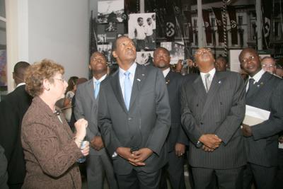 President of Burkina Faso Blaise Compaoré, guided by Yad Vashem Guide Nannie Beekman, tours the Holocaust History Museum