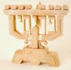 A Hanukkah menorah carved from limestone in the detention camps in Cyprus