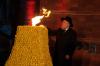 Chief Rabbi Israel Meir Lau, Chairman of the Yad Vashem Council lights the Memorial Torch during the ceremony