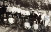   Moshe Cukierman (standing front, fifth from left) with his fellow cyclists from the Bar Kochba sports club, Lodz, 1925