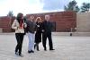 Filmmaker Claude Miller (on R) and friends at Yad Vashem’s Warsaw Ghetto Square