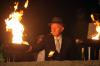 Holocaust survivor Yehuda Widawski lights one of the six torches at the ceremony