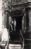 Jew next to the Torah Ark in the Great Synagogue, wearing a prayer shawl. Probably Vilna, prewar