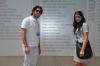 American Society for Yad Vashem Young Leadership Associates and Third Generation Justin Pines (left) and Tali Goldberg (right) at Yad Vashem on Yom Hashoah 2014 in the Square of Hope