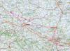 מפת פולין עליה צייר ג'וזפה די-פורטו את מסלול הנדודים שלו לאחר שיצא מאושוויץ