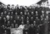 Hillel Uryn (standing first from right, top row) in the Beaune-la-Rolande camp, 1941