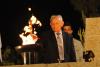 Holocaust survivor Avraham Aviel lights one of the six torches at the ceremony