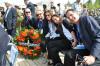 Mark Moskowitz (left), member of the Executive Committee of the Board of the American Society for Yad Vashem, laid a wreath on behalf of the Society with his brother Dan Moskowitz (right) and niece Deena Moskowitz (second from right)