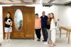 Tamar Doron and family at Yad Vashem to see the armoire that saved Tamar's mother's Genia Bartov (nee Sznajder) life during the Holocaust