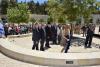 Unveiling of the plaque dedication in honor of Heather Reisman and Gerald Schwartz at the Yad Vashem entrance plaza.