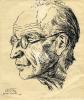 אוזיאש הופשטטר (1905-1994), דיוקן גבר מרכיב משקפיים, מחנה גירס, 1941
