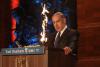 Prime Minister Binyamin Netanyahu speaks at the opening ceremony on Holocaust Remembrance Day 2015