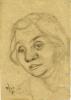 Jacob Lifschitz (1903-1945), Portrait of a Woman, Kovno Ghetto, 1944