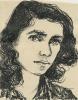 Ester Lurie (1913-1998), Self-portrait, Kovno Ghetto, 1941-1944