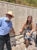 Dr. Isidore Zuckerbrod and Renata Szyfner at the Wall of Honor in the Garden of the Righteous Among the Nations