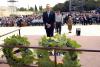 Prime Minister Ehud Olmert lays a wreath during the ceremony