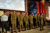 IDF soldiers stand at attention during the ceremony
