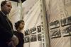 Nadia Murad and Haider Elias, President of Yazda Organization, by the exhibit commemorating Jews murdered in the extermination camp Auschwitz Birkenau 