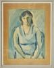Chaim Uryson (1905-1943), Portrait of Naomi Uryson, the artist’s wife, Vilna, 1936-1938. Watercolor on paper