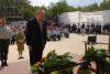 Prime Minister Ehud Olmert lays a wreath during the ceremony