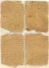 Oraciones para el año nuevo escritas a lápiz sobre bolsas de cemento por Naftali Stern en vísperas del año judío 5705-1944 en el campo de trabajos forzados de Wolfsberg en Alemania