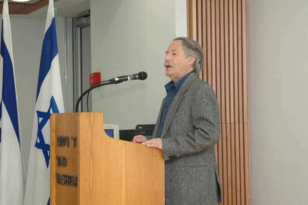 Uri Orlev in Yad Vashem.