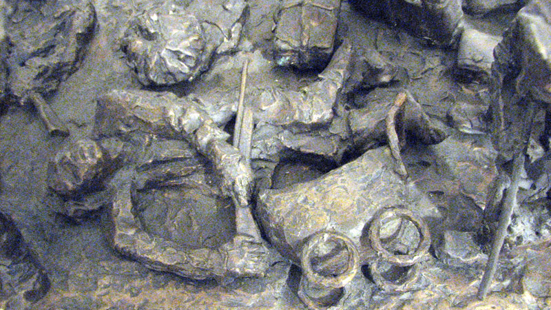 The Treblinka inmates’ revolt, August 2, 1943 (2002-2003), detail of the overturned baby carriage
