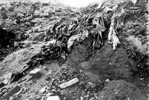 Ponary, near Wilna, Poland (today, Lithuania). Scattered clothing at the execution site, 1941.