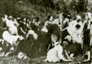 Šķede (North to Liepaja), Latvia. Jewish women undressing before their execution, 1941