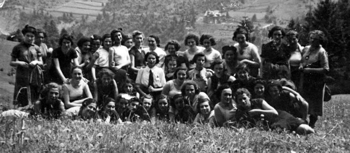 Guta Goldglas  with her school friends and her teachers on a school trip to the Tatra Mountains, Poland, 1938