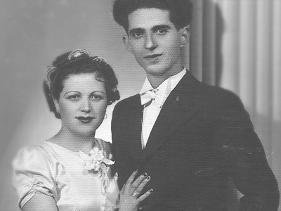 Shlomó Kasorla y su prometida antes de la guerra en Salónica