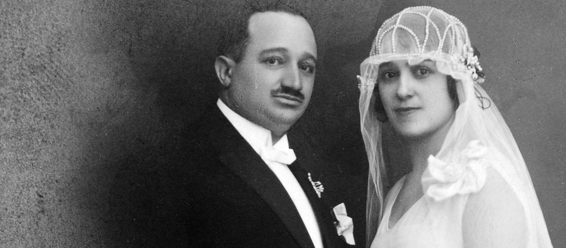 Moric Kalderon and Regina Majer on their wedding day.  Belgrade, early 1920s
