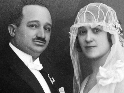 Moric Kalderon y Regina Majer el día de su boda. Belgrado, principios de la década de 1920