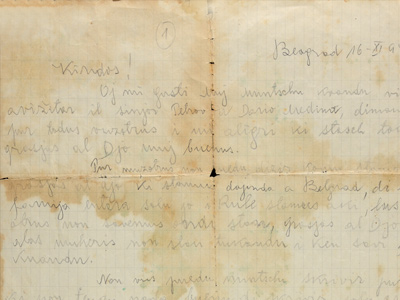 Carta póstuma de Moric Cohen y Refael Ruben, noviembre de 1941