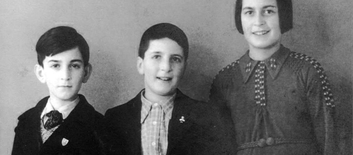 The Schwarz siblings: Marga, Heinz and Manfred, Switzerland, 1945