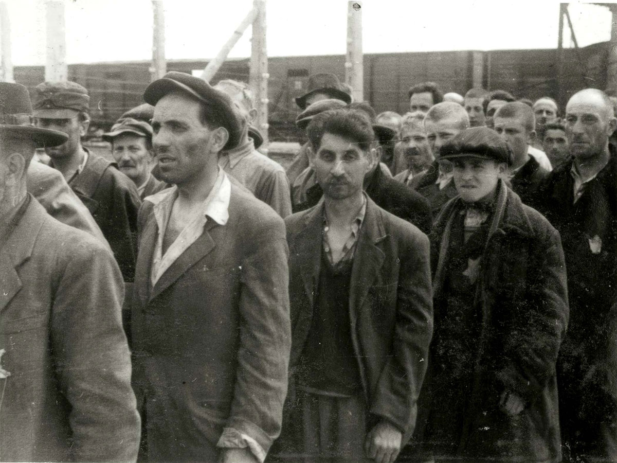 These Jewish men have just entered Birkenau as prisoners
