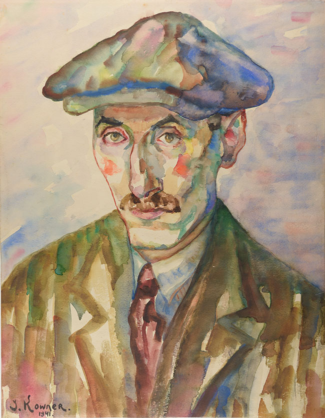Josef Kowner (1895–1967). "Self-portrait, Lodz Ghetto, 1941"