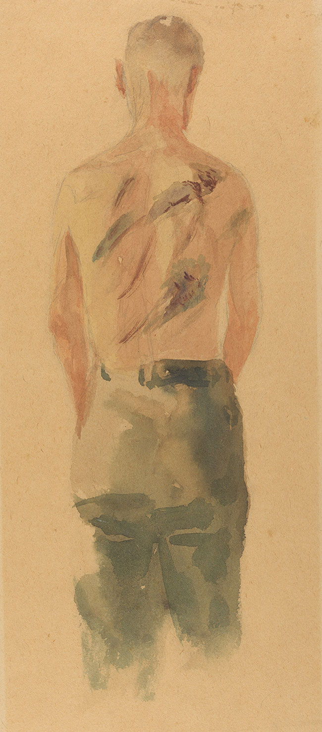 יעקב ליפשיץ (1903–1945). "המוכה (אחי גדליהו), גטו קובנה, 1941–1944"