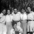 A group of Maccabi Hatzair youth from the Ahrensdorf farm that managed to fulfill the movement’s aspirations of immigration to the land of Israel