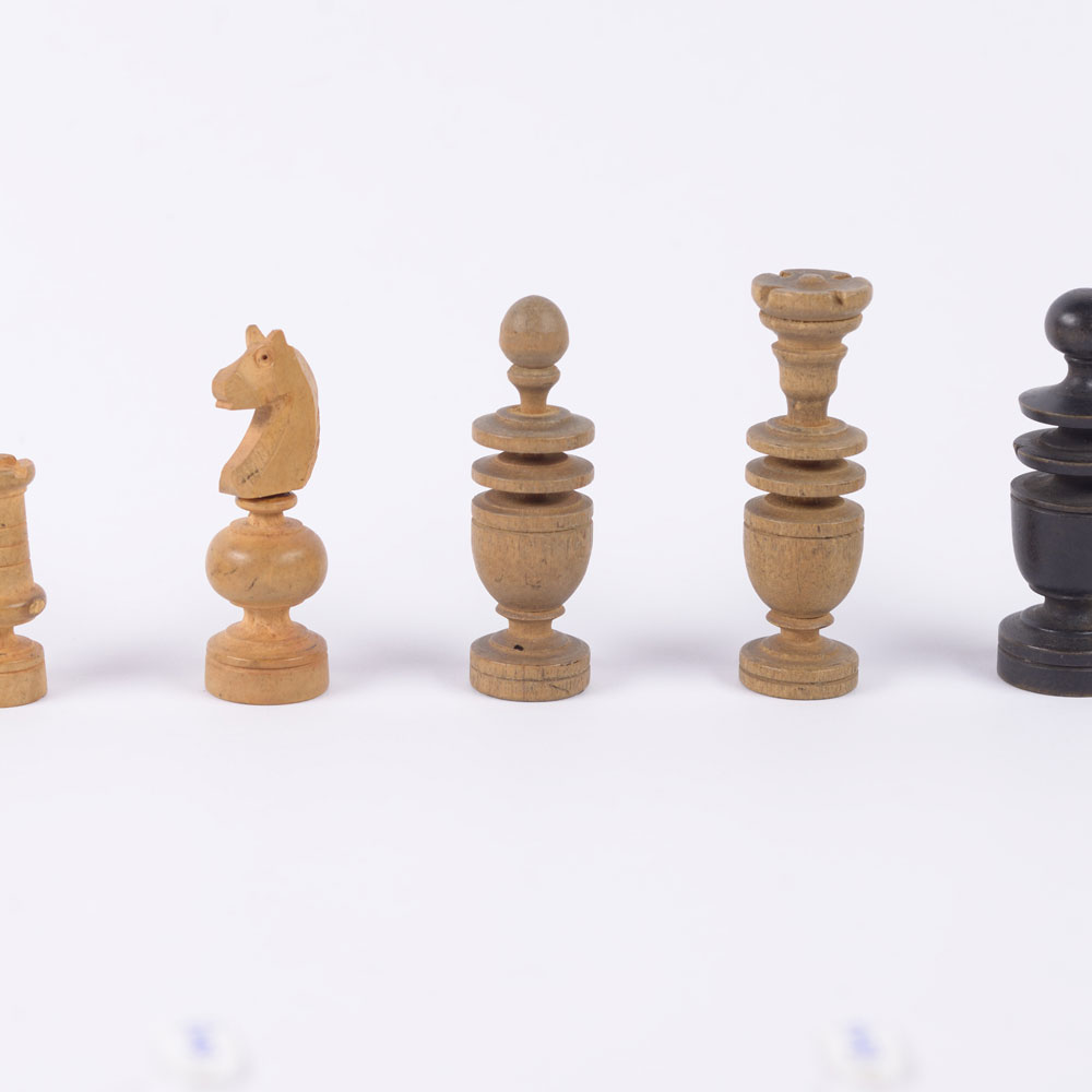 Six chess pieces from the game that the Freiburg family took into hiding