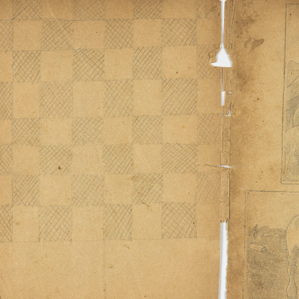 Chessboard drawn by the child Kuba (Jack) Jaget while he was in hiding with his family