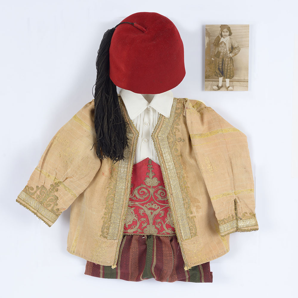 Purim costume that belonged to the girl Rachel-Sarah Osmo from Corfu, Greece who perished  in Auschwitz