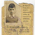 Yitzhak-Frantisek Levi’s student card from Oswiecim for the year 1937/1938