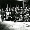 Group photo of the survivors of Terezin who were miraculously sent to Switzerland. Hotel Haldemand, Lausanne, February 1945